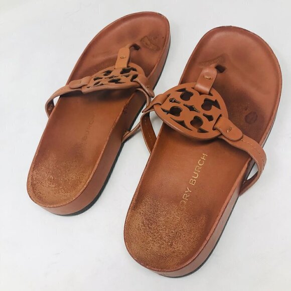 TORY BURCH Miller Cloud Sandal Aged Camello SIZE 9.5 - Picture 5 of 9